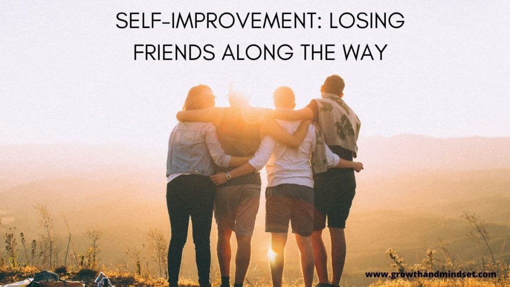 Self-Improvement: Losing friends along the way. Friends together hugging in sunset, learn how to keep or let go of friends on your personal growth journey.