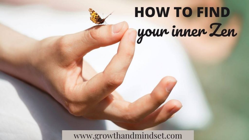 How to find your inner Zen. Hand holding a small butterfly.